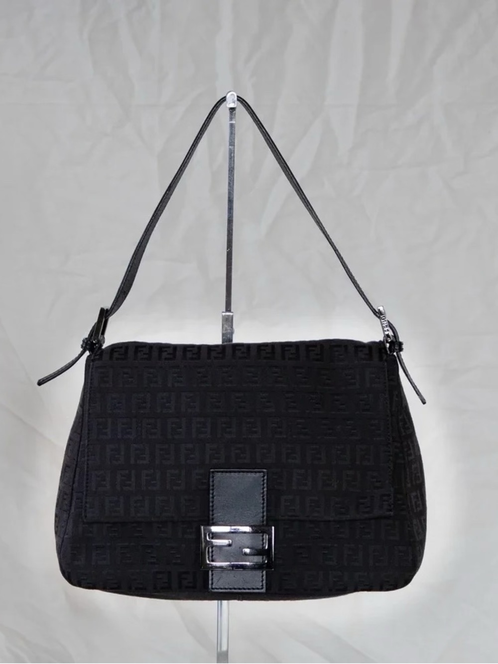 Fendi Black Zuchino Mama Baguette